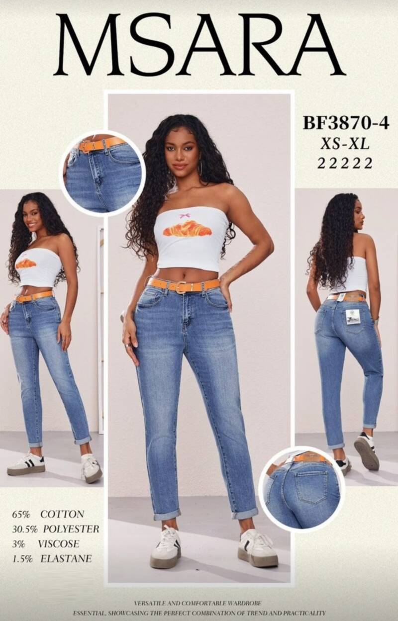 Spodnie damskie jeansy Roz XS-XL 1 Kolor Paczka 10 szt